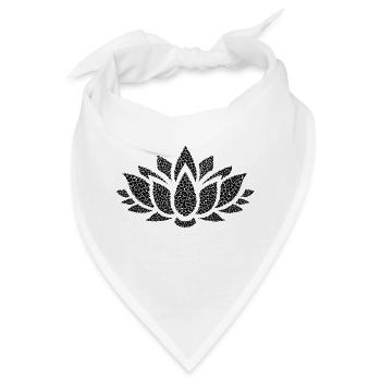 Blume schwarz cool stylish modern Mode modisch - Bandana - Weiß - Vorne