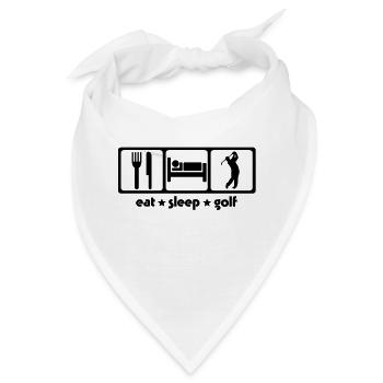 Eat Sleep Golf - Bandana - Weiß - Vorne