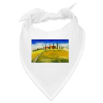 Typisches Toskanamotiv - Bandana - Weiß - Vorne