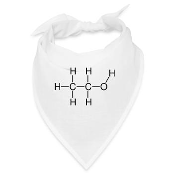 Ethanol Alkohol Strukturformel - Bandana - Weiß - Vorne
