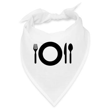 Besteck Grafik ESSEN HUNGER GESCHENKIDEE - Bandana - Weiß - Vorne