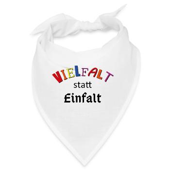 Vielfalt statt Einfalt - Bandana - Weiß - Vorne