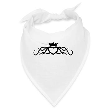 Stammes-Herz mit Dornen - Bandana - Weiß - Vorne