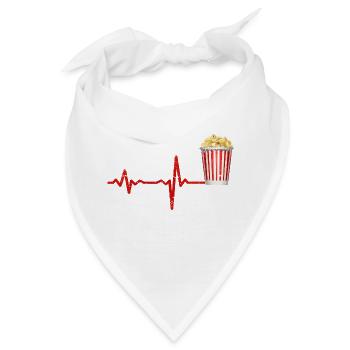 Heartbeat Popcorn - Geschenk - Bandana - Weiß - Vorne