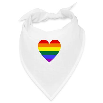 Regenbogen Herz - Bandana - Weiß - Vorne