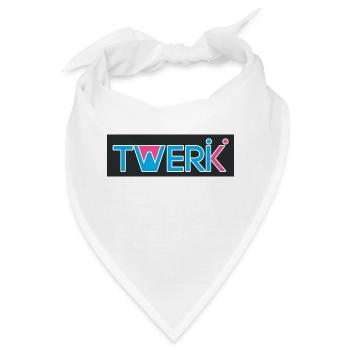 TWERK Logo mit W gefüllt mit Rose - Bandana - Weiß - Vorne