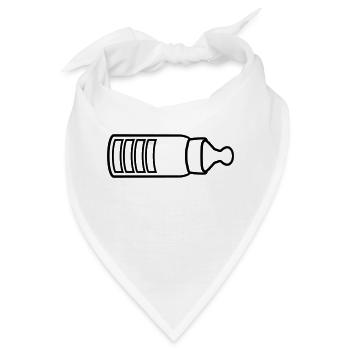 comic cartoon loading baby schwanger flaeschchen t - Bandana - Weiß - Vorne