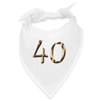 40 Jahre Gold 40. Geburtstag Jubilar Jubiläum - Bandana - Weiß - Vorne