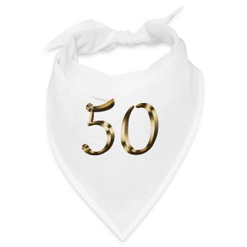 50 Jahre Gold 50. Geburtstag Jubilar Jubiläum - Bandana - Weiß - Vorne