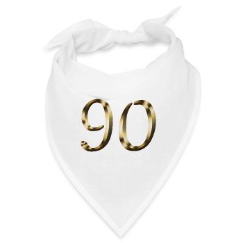 90 Jahre Gold 90. Geburtstag Jubilar Jubiläum - Bandana - Weiß - Vorne