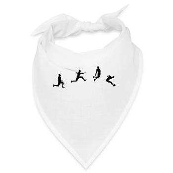 Weitsprung long jump Silhouette-Zeichnung - Bandana - Weiß - Vorne