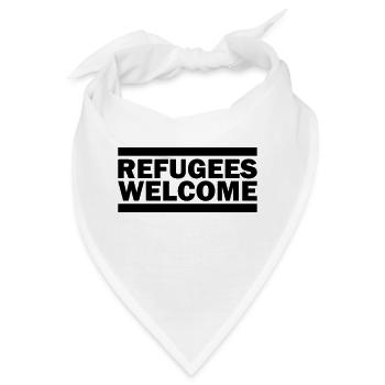 refugees welcome - Bandana - Weiß - Vorne