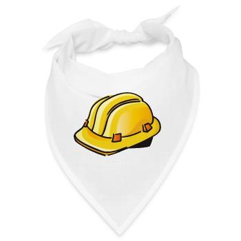 gelber Bauhelm | hard hat - Bandana - Weiß - Vorne