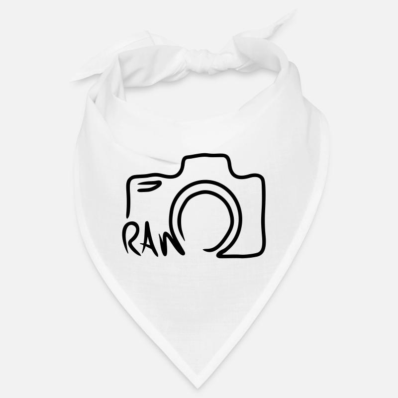 Camera Line Shape Line Drawing - Bandana - white
