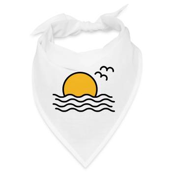 Sonnenuntergang - Bandana - Weiß - Vorne