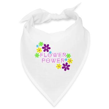Flower Power rosa - Bandana - Weiß - Vorne