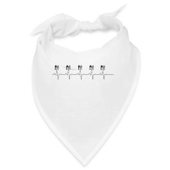 Kolben Herzschlag - Bandana - Weiß - Vorne