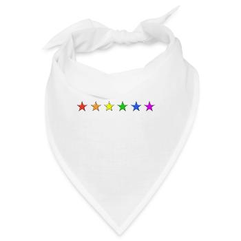 Sterne Regenbogen Farben - Bandana - Weiß - Vorne