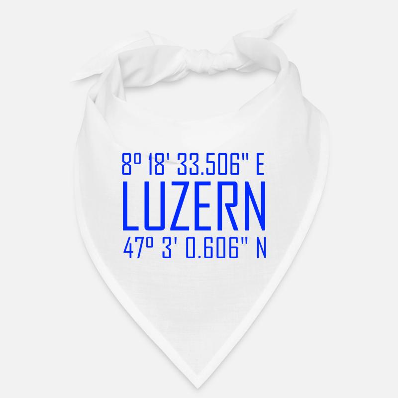 Coordonnées de Lucerne – typographie en référence à la localisation Bandana