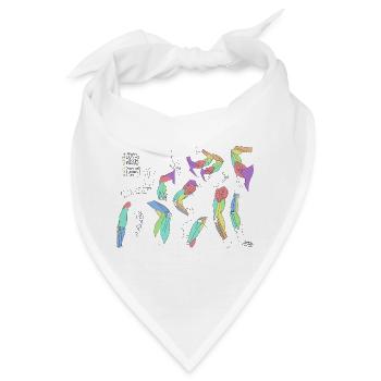 Bunte abstrakte Schals - Bandana - Weiß - Vorne
