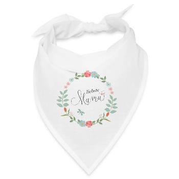 Mama ist die Liebste - Bandana - Weiß - Vorne