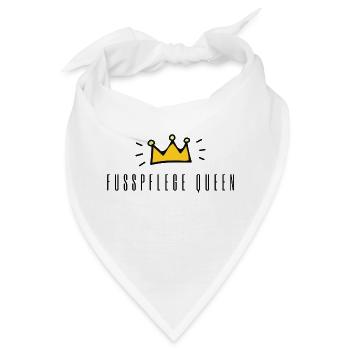 Fusspflege Queen | Lustiger Spruch Fußpflege - Bandana - Weiß - Vorne