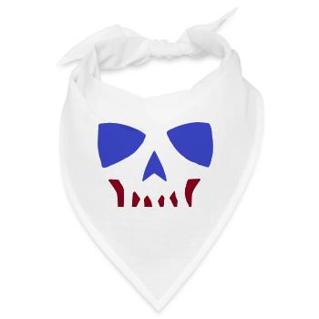 Comic Totenkopf Skull zweifarbig - Bandana - Weiß - Vorne