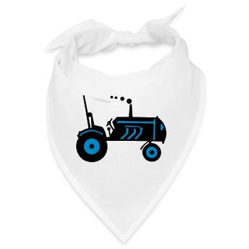 Traktor Landmaschine Schlepper - Bandana - Weiß - Vorne