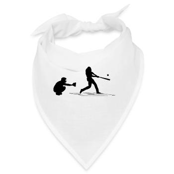 Baseball catcher, batter and umpire baseball game - Bandana - Weiß - Vorne