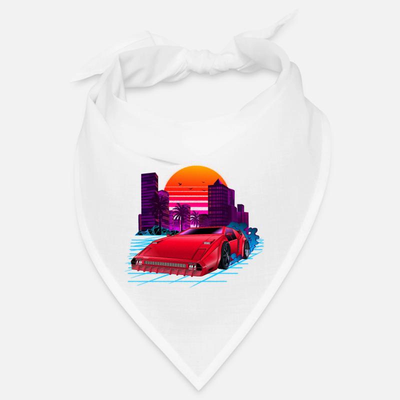 80s Synthwave Retro Car Bandana