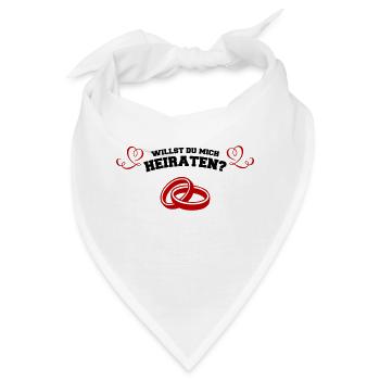Willst du mich Heiraten? - Bandana - Weiß - Vorne