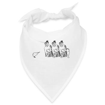 Maori mit Kiwi - Bandana - Weiß - Vorne