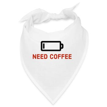 Need Coffee - Bandana - Weiß - Vorne