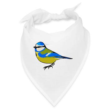 Süße Blaumeise – Vogel Meise Singvögel Gartenvögel - Bandana - Weiß - Vorne
