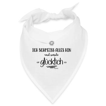Glücklich - Bandana - Weiß - Vorne