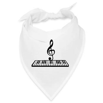 Klavier mit Notentaste, Keyboard - Bandana - Weiß - Vorne