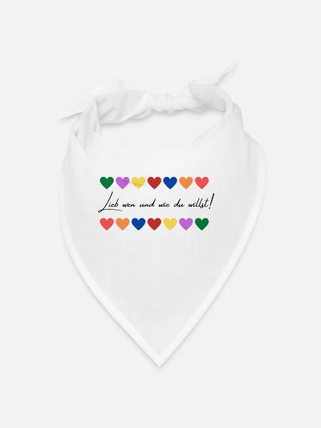 Liebe wen und wie du willst - Bandana - Weiß - Vorne