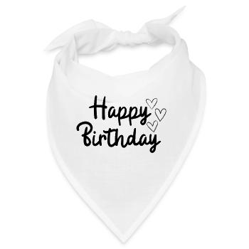 Happy birthday - Bandana - Weiß - Vorne