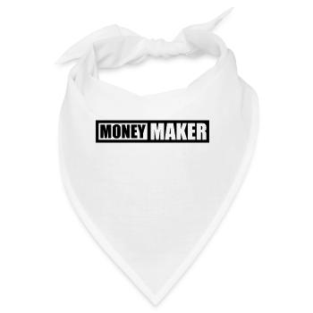 Logo Text Money Maker - Bandana - Weiß - Vorne