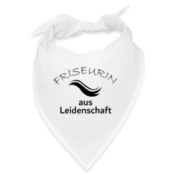 Friseurin aus Leidenschaft Symbol Haar Haare Welle - Bandana - Weiß - Vorne