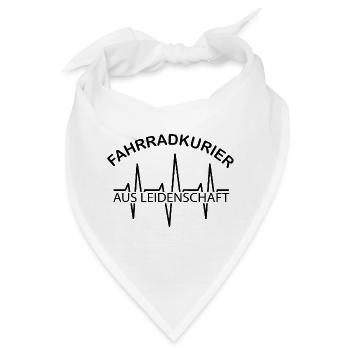 Fahrradkurier Fahrrad Puls Herzschlag Symbol icon - Bandana - Weiß - Vorne
