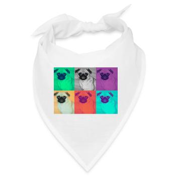 Pop Art Hund Design - Bandana - Weiß - Vorne