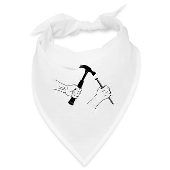 Mit dem Hammer auf den Nagel auf den Kopf schlagen - Bandana - Weiß - Vorne