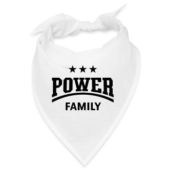 Power Family (Familie / Vater / Mutter / Black) - Bandana - Weiß - Vorne