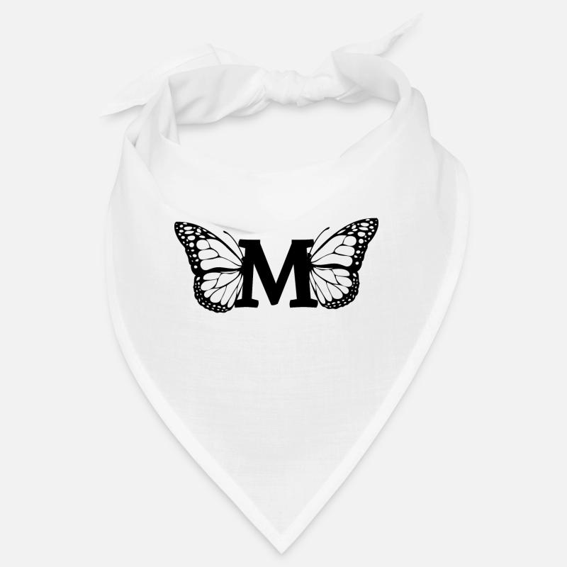 Buchstabe M Schmetterling - Bandana - Weiß