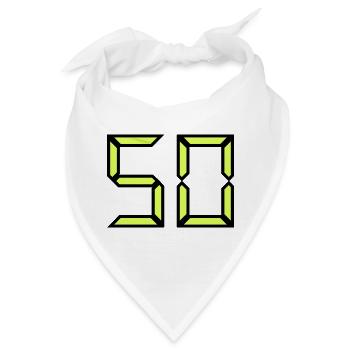 50. 50 JAHRE. 50-jähriges Jubiläum. GEBURTSTAG 50 JAHRE. - Bandana - Weiß - Vorne
