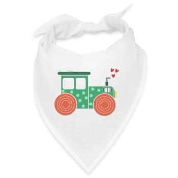 Kraftfahrzeug Ackerbau Herz Traktor Biobauer Feld - Bandana - Weiß - Vorne