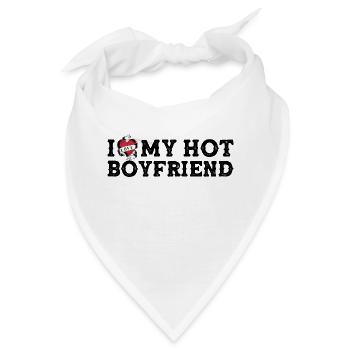 Vintage Ich Liebe Meinen Heißen Freund Ich Herz Meinen Heißen Freund - Bandana - Weiß - Vorne