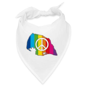 Insel Fehmarn Love Peace Rainbow - Bandana - Weiß - Vorne