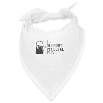 Ich unterstütze meine örtliche Kneipe - Bandana - Weiß - Vorne